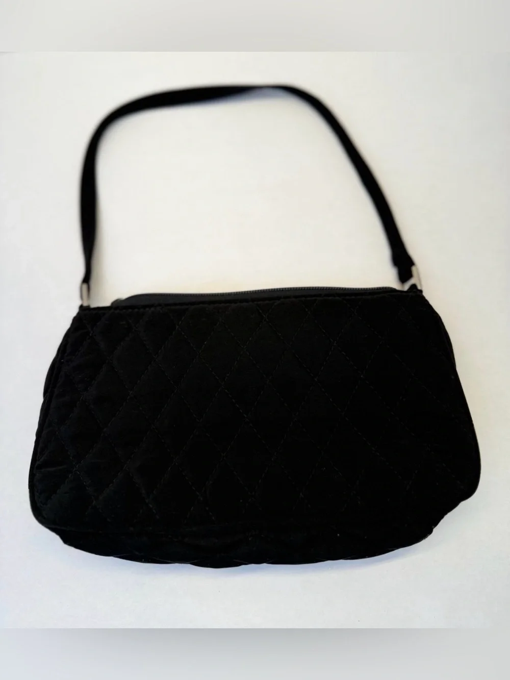 Vera Bradley Black Quilted Floral Applique Wristlet